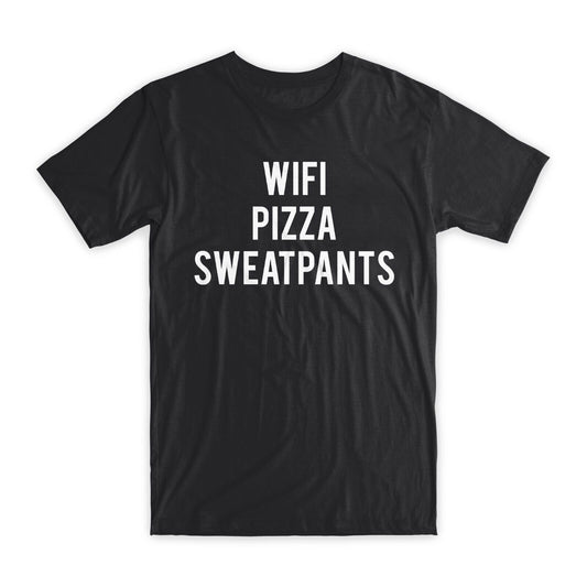 Wifi Pizza Sweatpants T-Shirt Premium Soft Cotton Crew Neck Funny Tees Gifts NEW