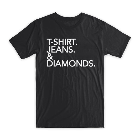 T-Shirt Jeans & Diamonds T-Shirt Premium Soft Cotton Funny Tees Novelty Gift NEW