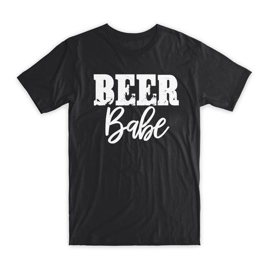 Beer Babe Print T-Shirt Premium Soft Cotton Crew Neck Funny Tee Novelty Gift NEW