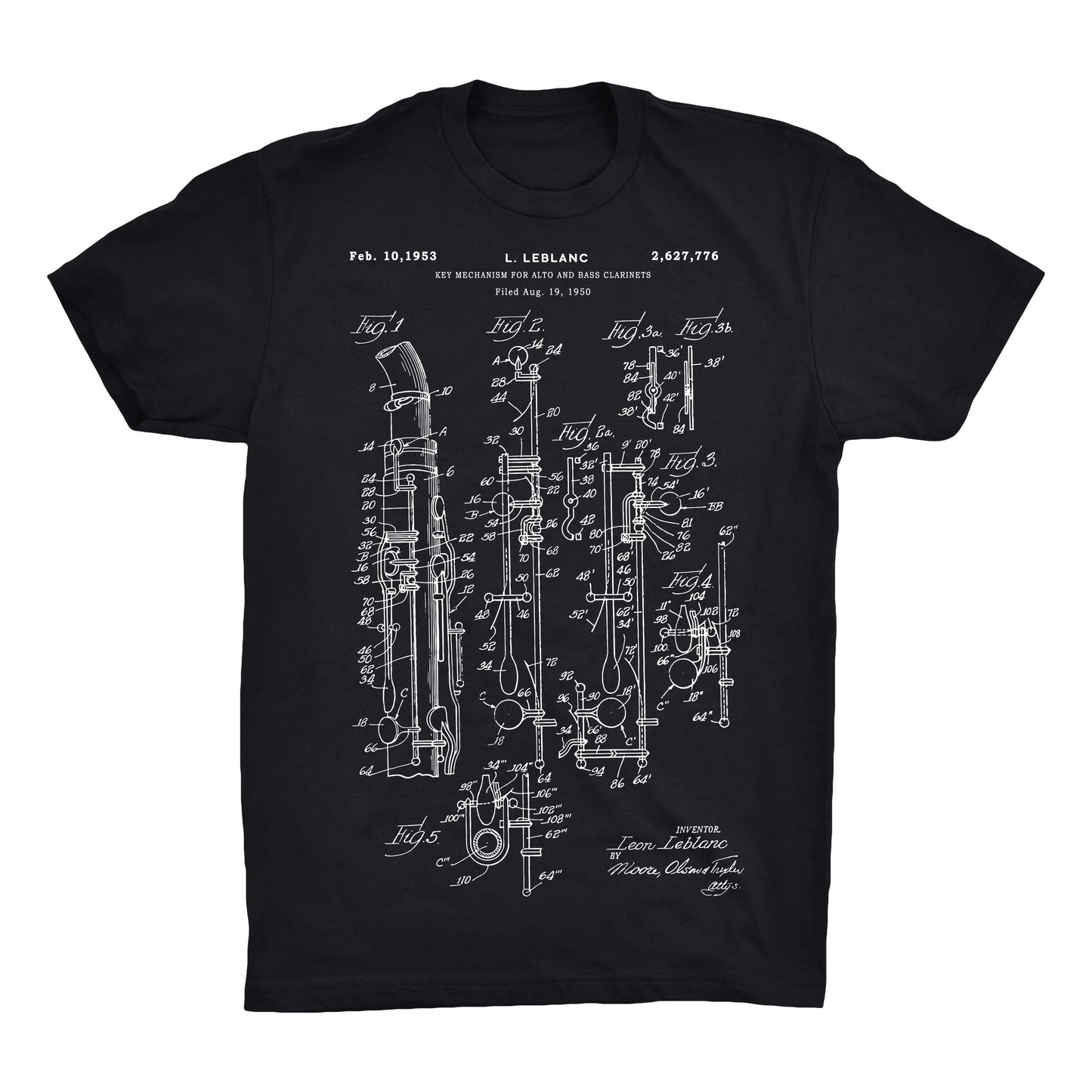 Clarinet Patent Half Sleeve Cotton T-Shirt