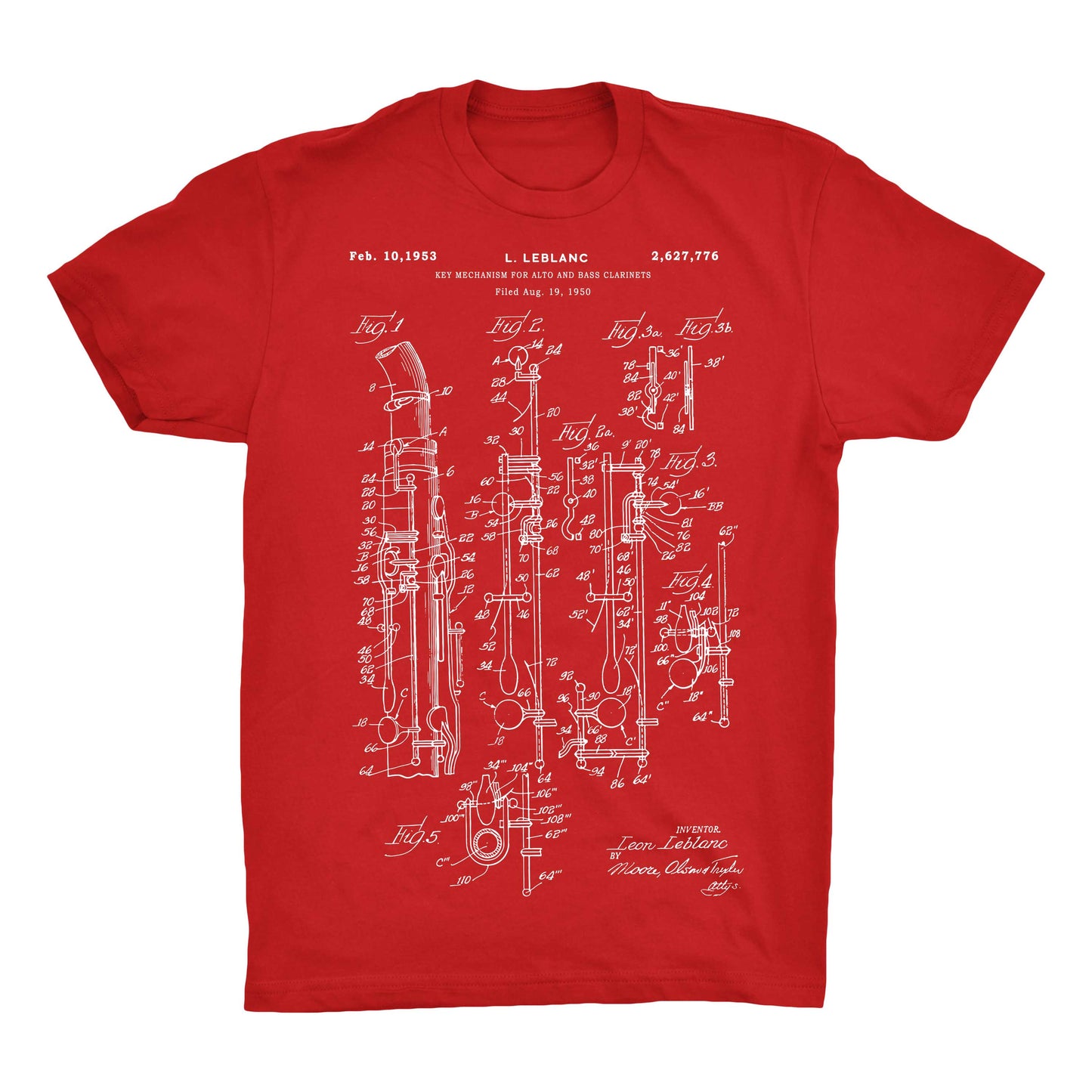 Clarinet Patent Half Sleeve Cotton T-Shirt