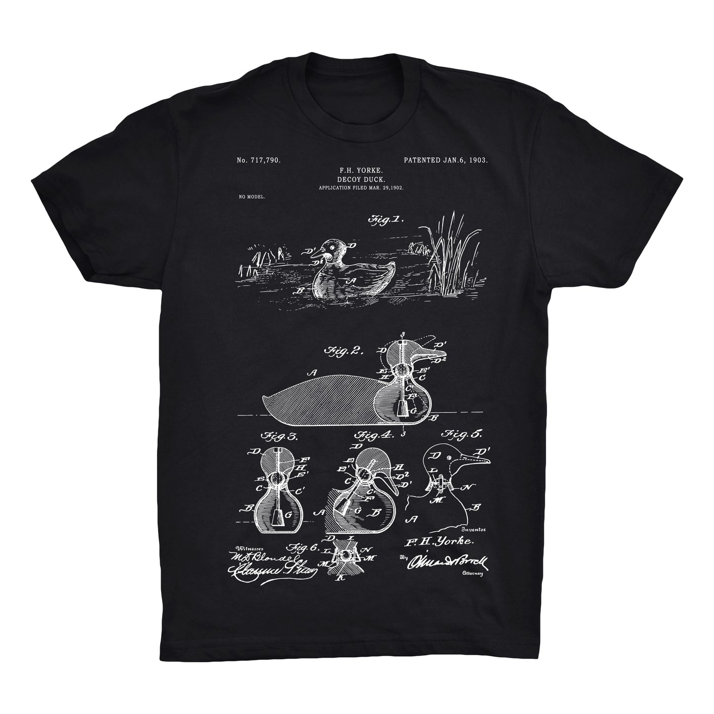 Fishing Reel Patent Patent 100% Cotton Premium T-Shirt