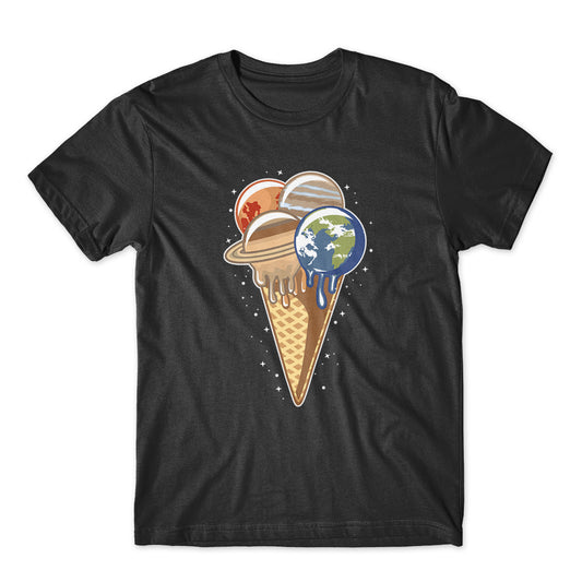 Planet Ice Cream in Space T-Shirt 100% Cotton Premium Tee NEW