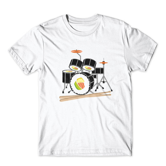 Sushi Music Drum T-Shirt 100% Cotton Premium Tee NEW